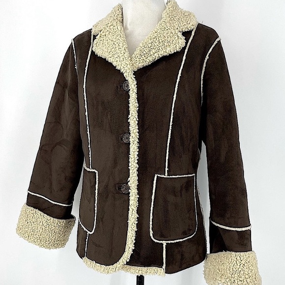 Calvin Klein Jackets & Blazers - NWT Calvin Klein Suede Sherpa lined teddy coat M